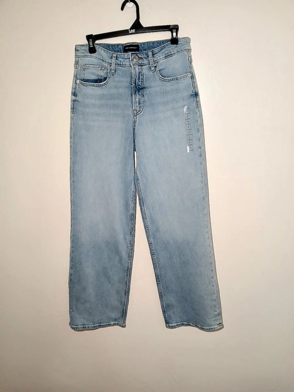 Free Assembly Women's 8 High Rise Full Wide Straight Light Wash Jeans Blue NWT